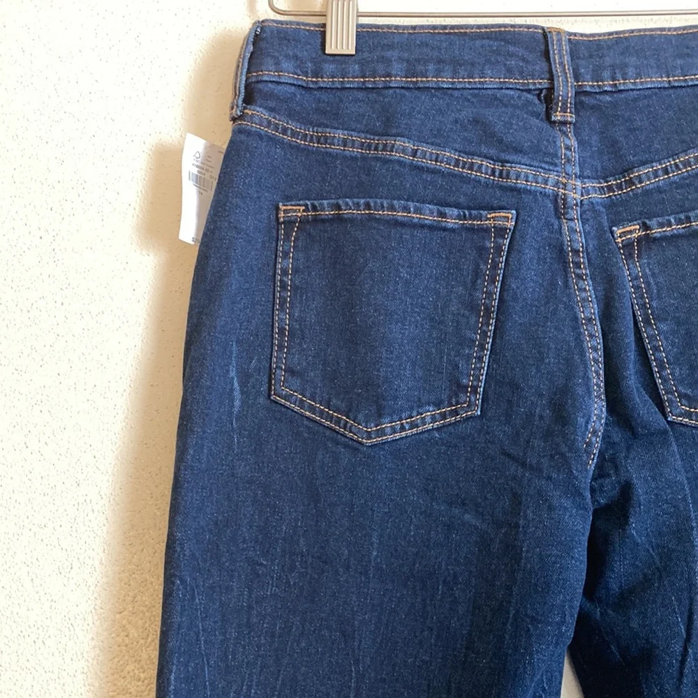 NWT Girls size 14 OG Straight High Rise Crinkly Fern Indigo Blue Jeans Tomboy